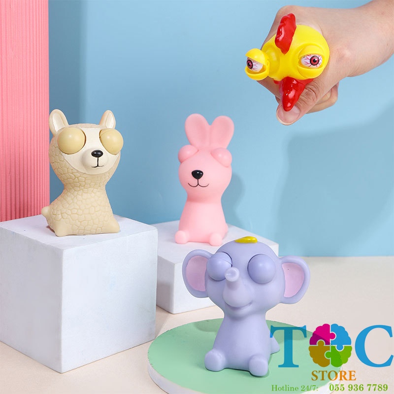 Đồ chơi xả stress SIÊU HÓT -  6 Chú cún buồn ngủ mắt lồi dễ thương tinh nghịch.