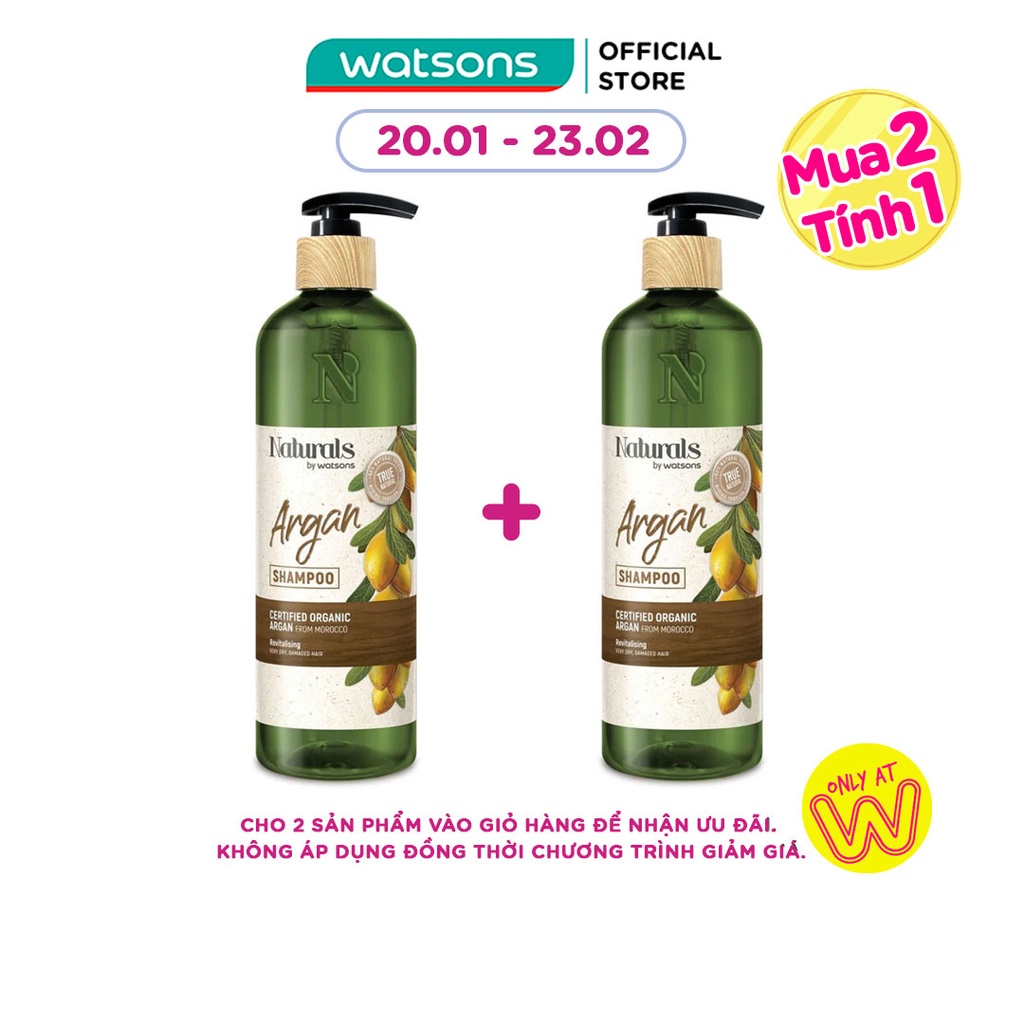 Dầu Gội Naturals By Watsons True Natural Chiết Xuất Argan 490ml