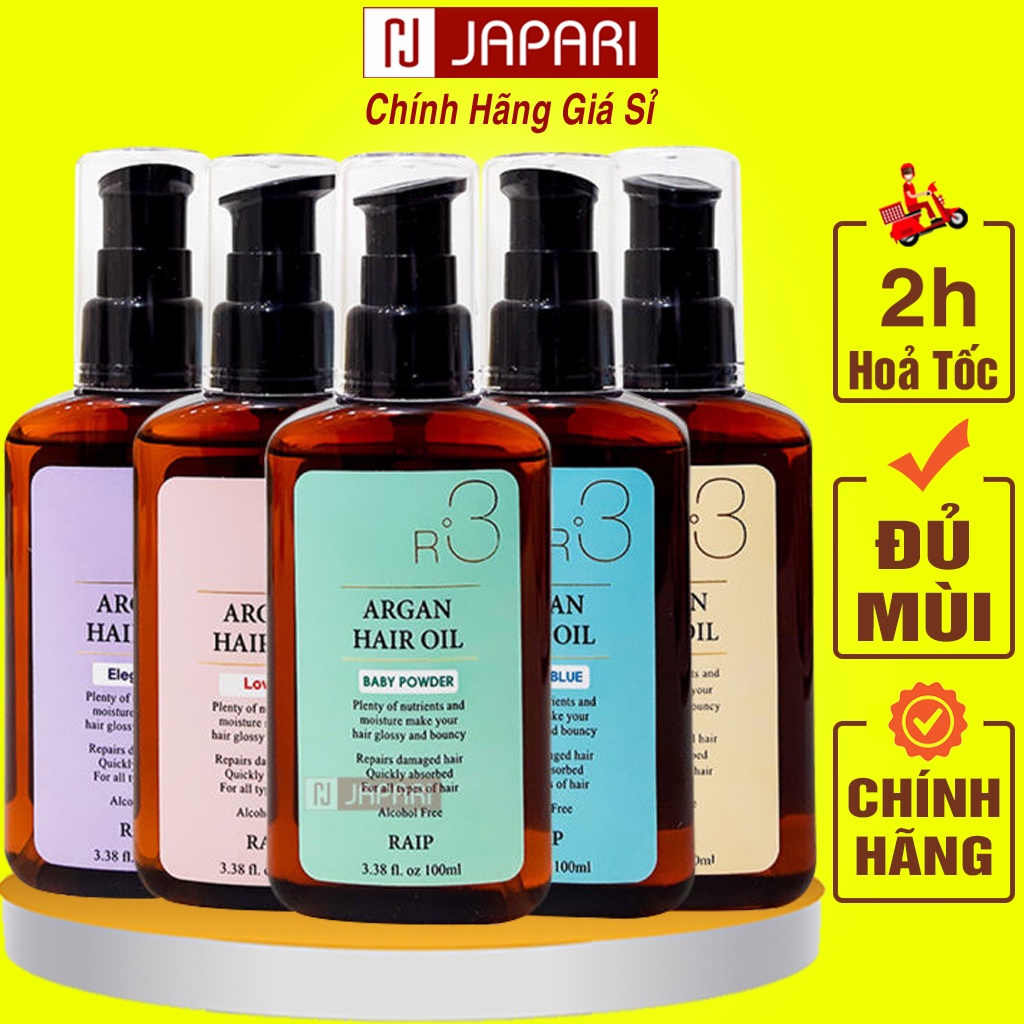 Tinh Dầu Dưỡng Tóc Argan Oil Raip R3 Argan Hair 100ML CHÍNH HÃNG - Chai Xịt Dưỡng Tóc Uốn Phục Hồi Tóc Hư Tổn JAPARI
