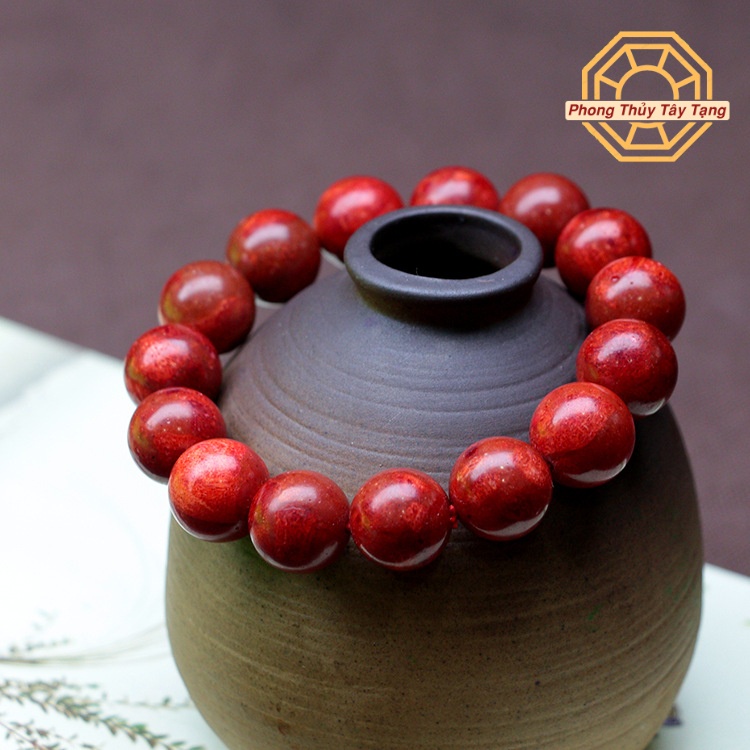 Vòng tay phong thủy, Vòng Gỗ Đàn Hương Đỏ mang lại Bình an May mắn - [TẶNG TÚI GẤM] - Phong Thủy Tây Tạng