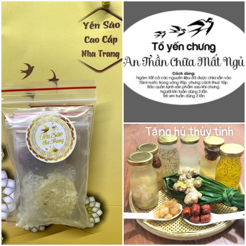 set tổ yến an thần mất ngủ- tổ yến chưng hạt sen,kỷ tử,táo đen,hạt chia,nhãn nhục[ tặng hủ thuỷ tinh]