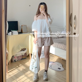 Áo trễ vai croptop