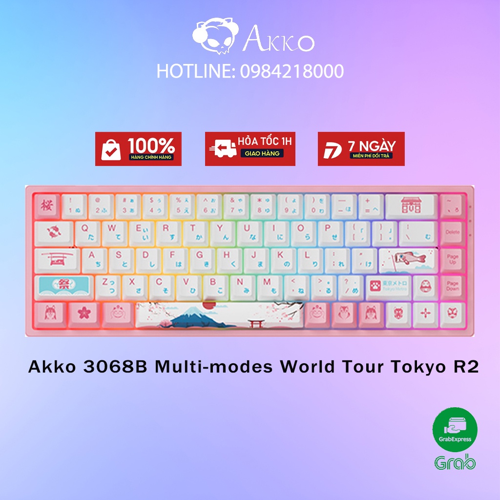Bàn phím cơ AKKO 3068B Multi-modes World Tour Tokyo R2- Bảo Hành Chính Hãng 12 Tháng