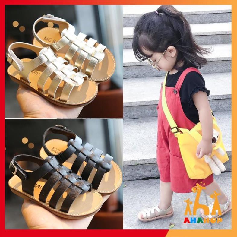 Dép bé gái - Giày sandal cho bé gái quai chéo da PU siêu mềm chắc chắn hàng chính hãng MG Baby đế cao su mềm V531