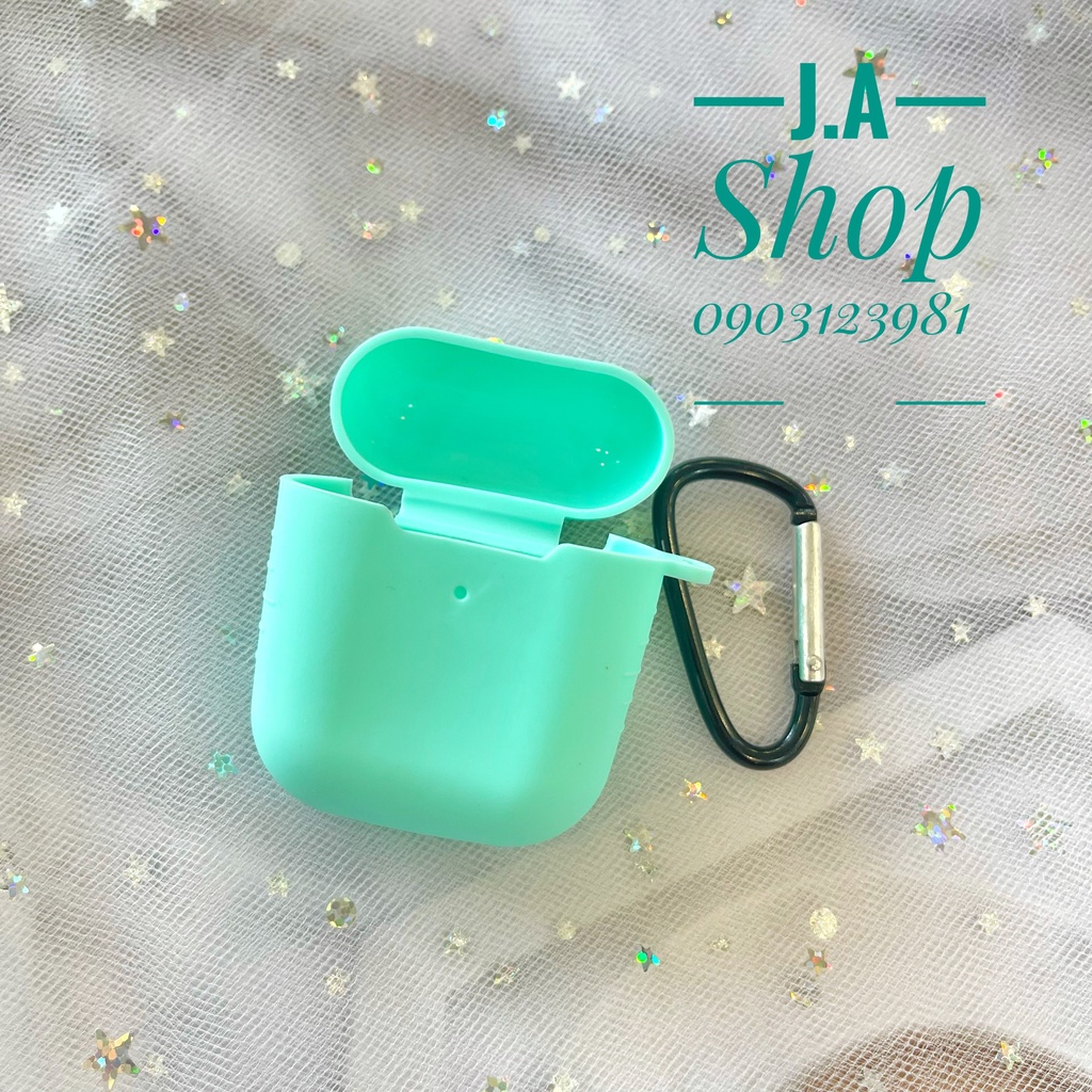 Ốp Bảo Vệ Tai Nghe AirPods 1, 2 Silicon Dẻo Cao Cấp, Cáe / Vỏ Bảo Vệ AirPods Trơn nhiều Màu Tặng Kèm Móc Khóa (J.A SHOP)