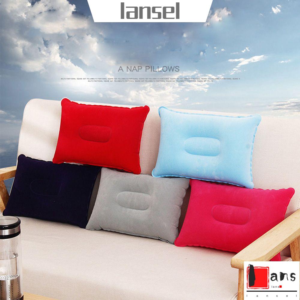 ❤LANSEL❤ Outdoor Flocking Cushion Home Square Inflatable Air Pillow Bed Travel Ultralight Car Hiking Camping Rest/Multicolor