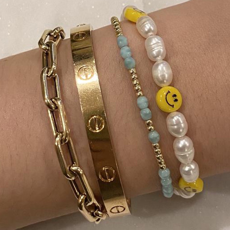 Vòng Tay Hạt Ngọc Trai Màu Sắc Đơn Giản Phong Cách Baroque