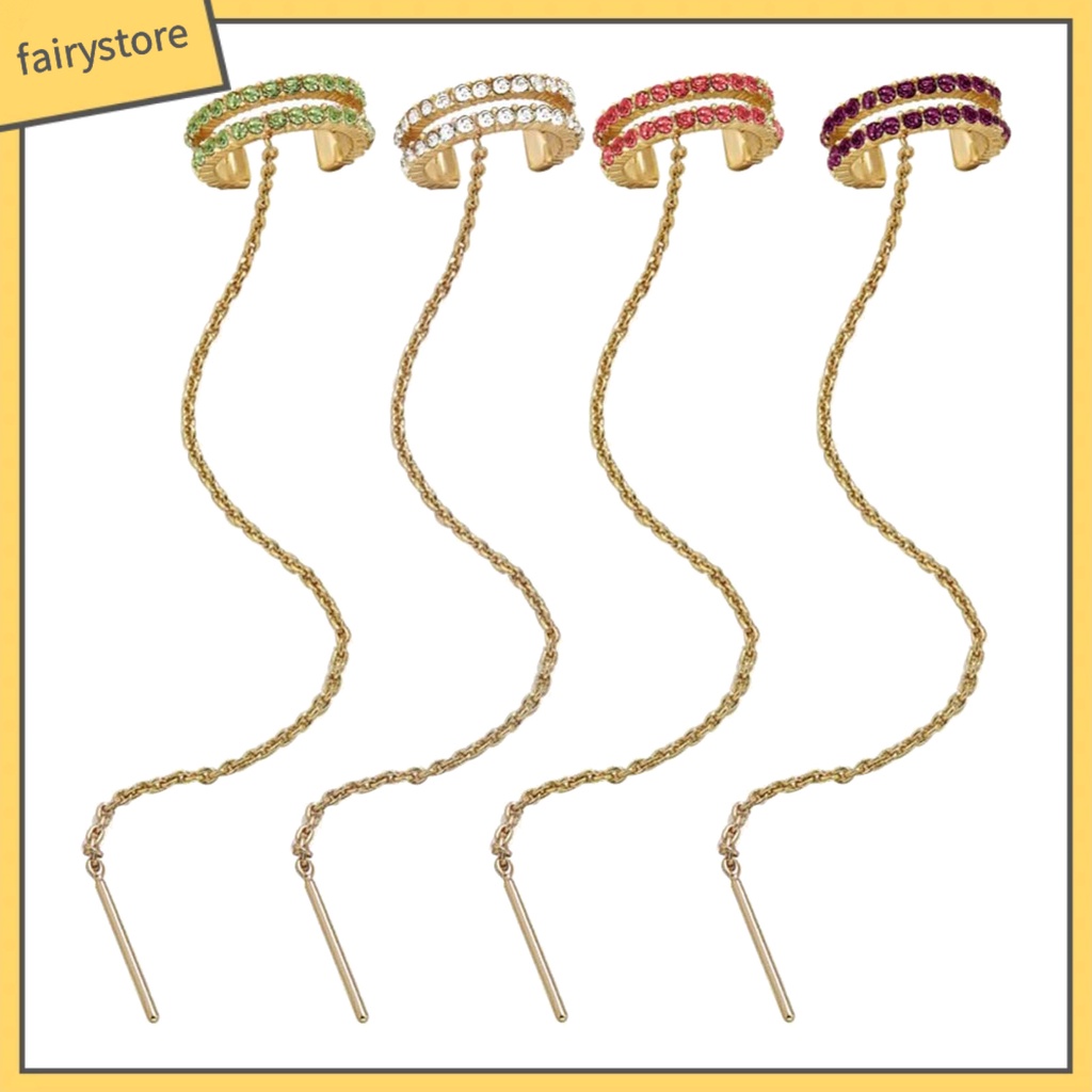 1 Khuyên Vành Tai Dáng Chữ C Đính Đá Thời Trang Cho Nữ