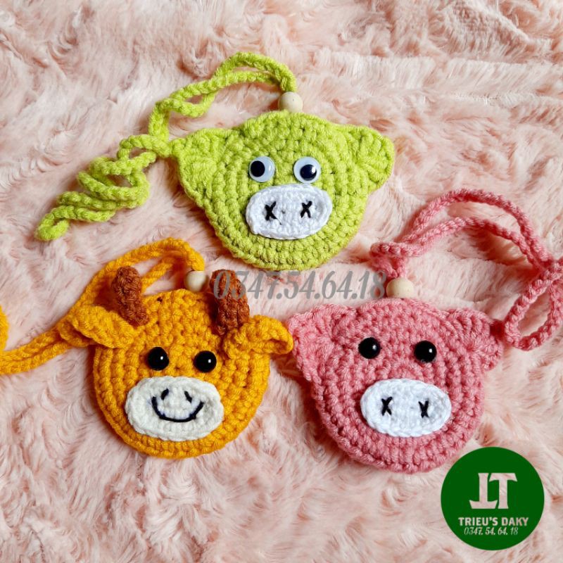 Túi Đựng Tỏi - Đính Hạt Dâu Tránh  Vía Cho Bé