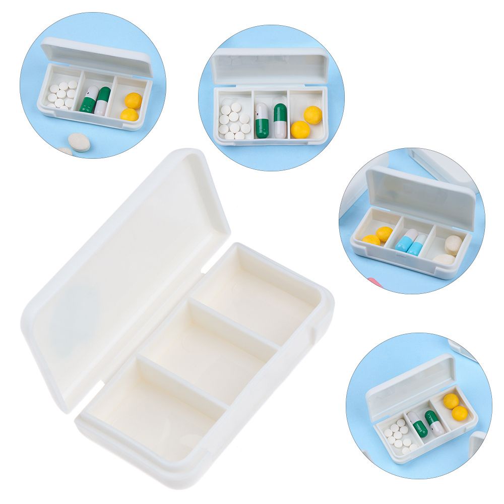 Hộp đựng thuốc mini 3 ngăn chống bụi mang đi du lịch tiện lợi