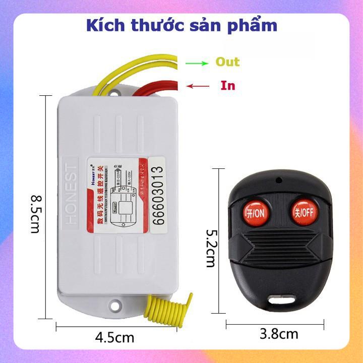 [ HT-6805WAD ] Công tắc điều khiển từ xa Honest  220VAC  12VDC- Remote RF315Mhz tầm xa 100m