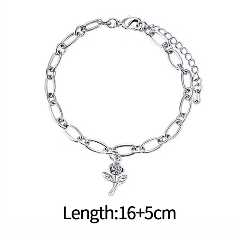 [mo] Vòng Đeo Tay Thiết Kế Đơn Giản Hình Hoa Hồng Nhỏ Cá Tính Cá Tính