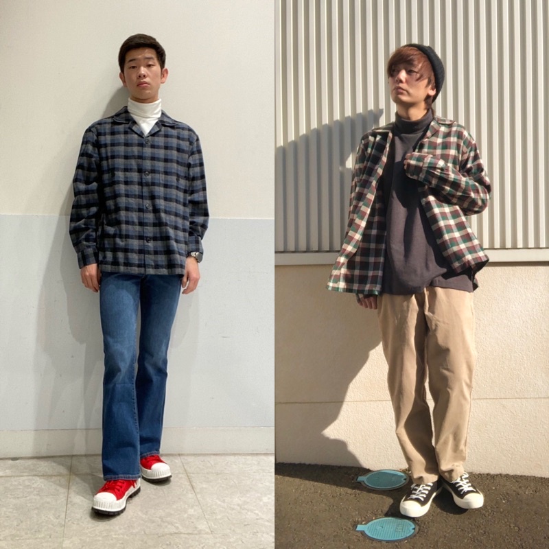 Áo sơ mi nam dài tay cổ bẻ kẻ caro dòng flannel thời trang của GU - Nhật