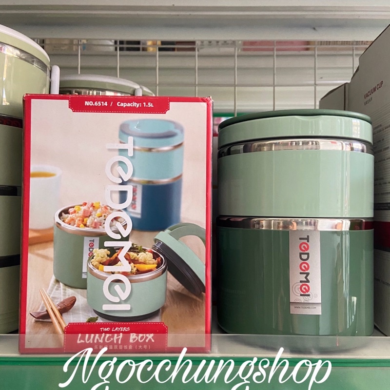 Cặp lồng giữ nhiệt 2 tầng 2 ngăn TEDEMEI 8504,6514 Cặp lồng cơm ,cặp lồng thức ăn