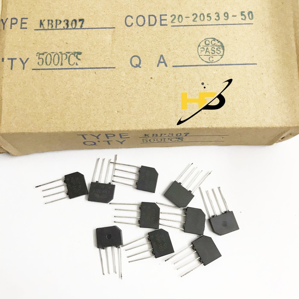 Combo 5 Con Cầu Diode KBP307 3A 700V (Vuông), Linh Kiện Điện Tử