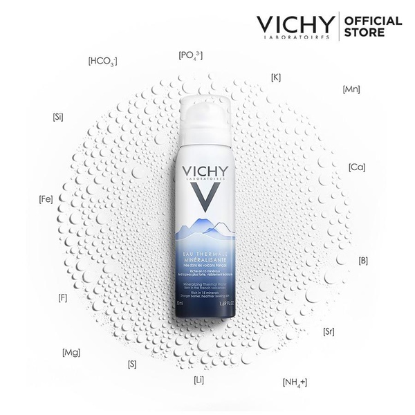 Xịt khoáng dưỡng da Vichy giúp phục hồi và làm dịu da tức thì, cân bằng độ pH EAU Mineralizing Thermal Water 300ml