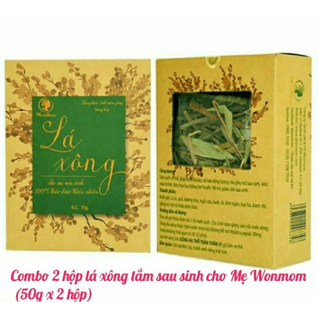 Combo 2 hộp lá xông thảo dược sau sinh cho Mẹ Wonmom 70gr - Việt Nam