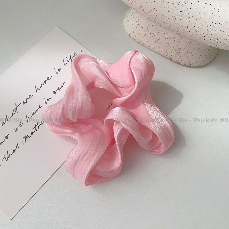 Scrunchies lụa xatin ánh nhũ dễ thương BeBie BP169