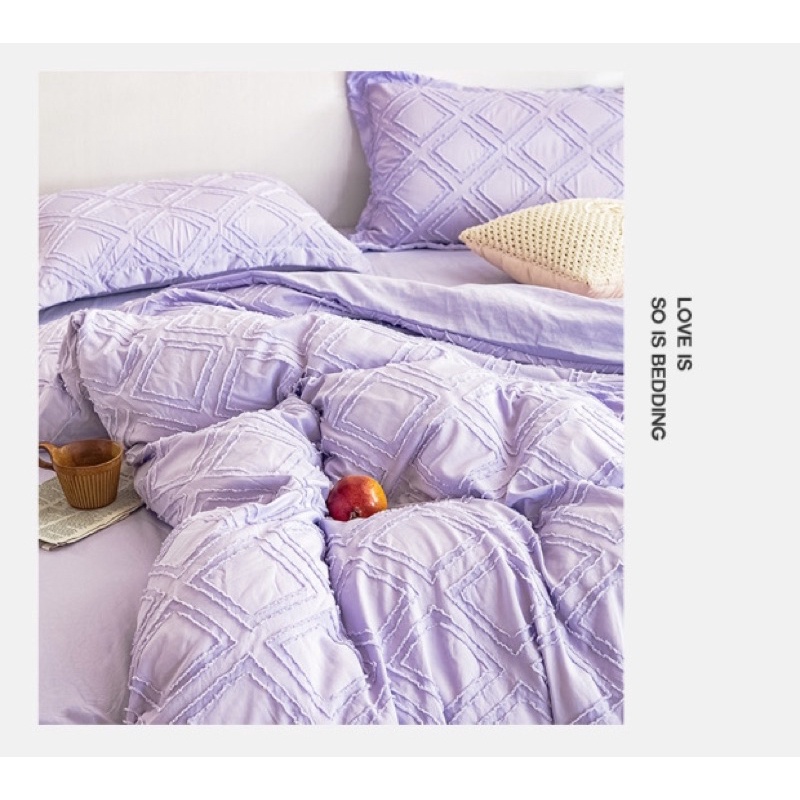 Set Bộ Vỏ chăn Ga Đũi Dệt Thô Phong Cách Hàn Quốc _ shinbedding