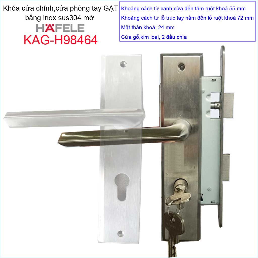 Khóa  cửa tay gạt Hafele, Khóa cửa chính, khóa cửa 4 cánh Hafele KAG-H98464