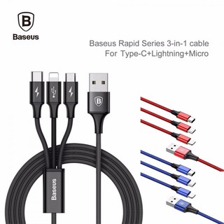 Cáp BASEUS 3 in 1 Lightning + Micro USB + Type C