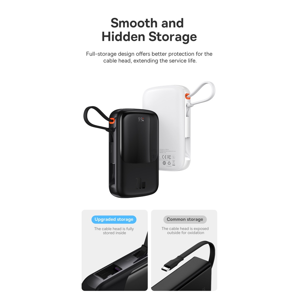 Sạc Dự Phòng Baseus 10000mAh 2.4A 20W/22.5W Tích Hợp Màn Hình Kỹ Thuật Số Cho IOS/Type-C