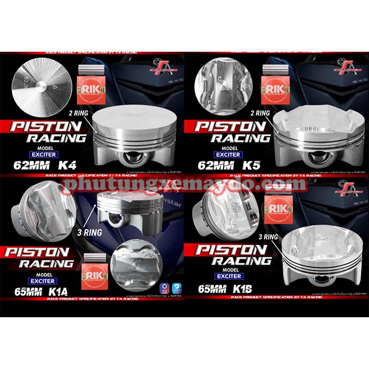 Piston Bạc 57/62/65/68 Hộp Taracing