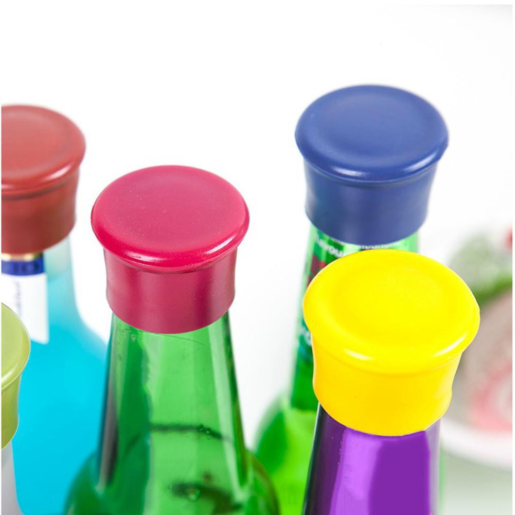 Set 5 nắp đậy chai rượu vang bằng silicone tái sử dụng tiện lợi