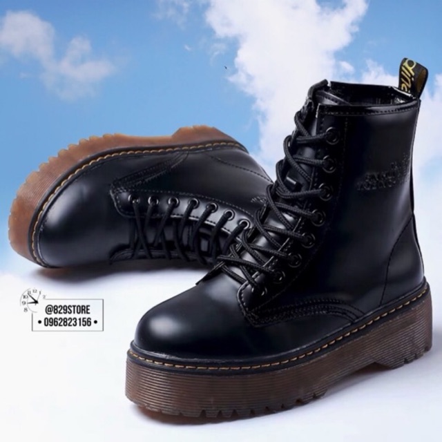 giao luôn /Boot da đen độn đế | CÓ SẴN 🖤 giày da đen siêu đẹp | đế tăng chiều cao | BigBuy360 - bigbuy360.vn