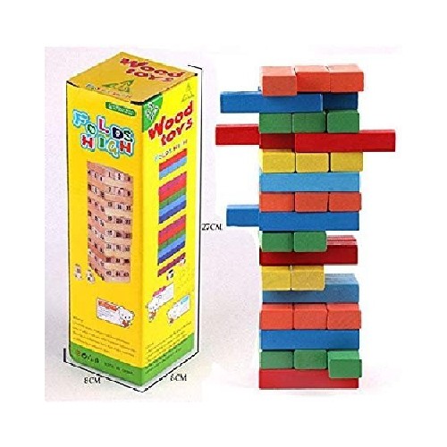 Bộ Đồ Chơi Rút Gỗ Jenga Nhiều Màu Sắc Cho Bé