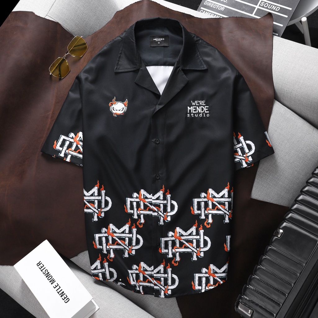 MENDE - Monogram Shirt - Áo sơ mi nam tay ngắn