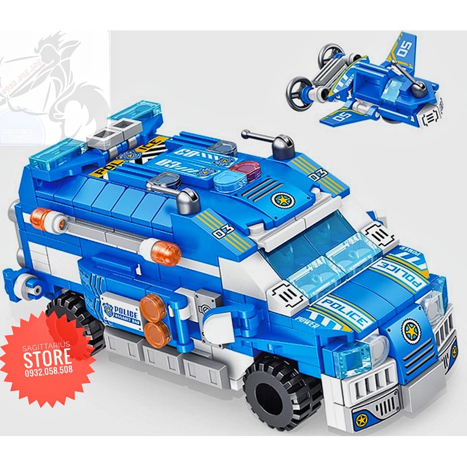 Lego Panlos 633015 Lắp Ráp Xe Cảnh Sát 12 in 1 - Police Assault Car ( 569 Mảnh ) [Hàng Có Sẵn]