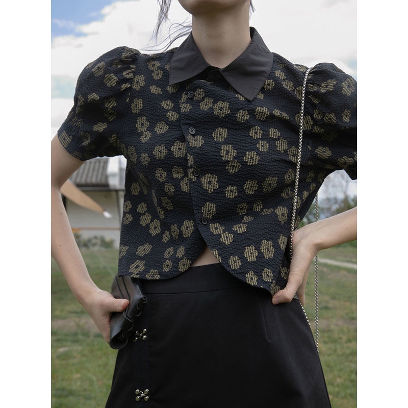 Áo Sơ Mi Ngắn Tay In Hoa Thời Trang Mùa Hè Thiết Kế Mới Dành Cho Nữ