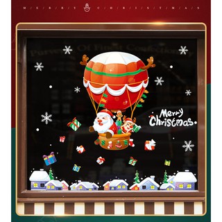 decal dán kính giáng sinh ong già noel 06
