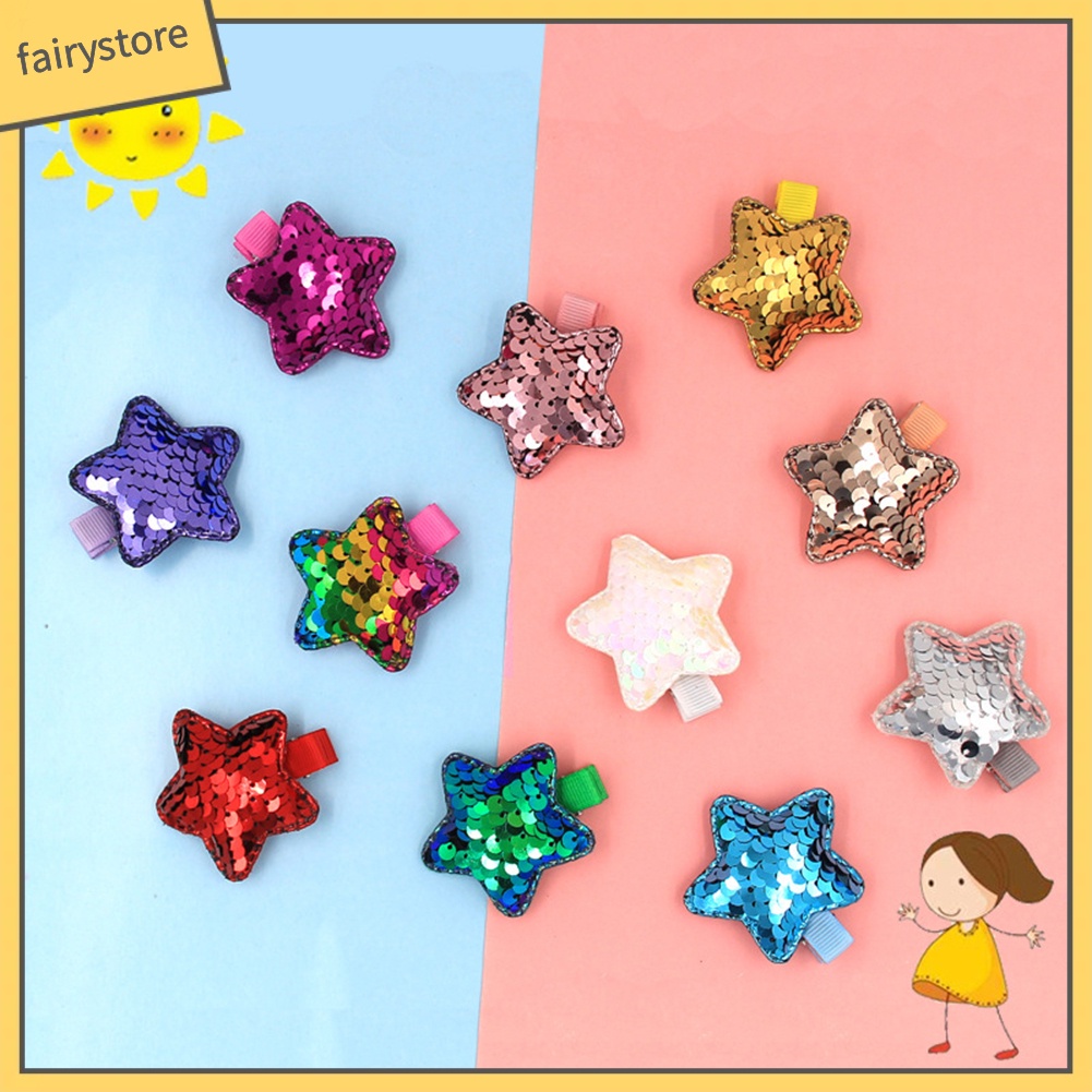 Kẹp Tóc Hình Ngôi Sao Đính Kim Sa Lấp Lánh Cho Bé