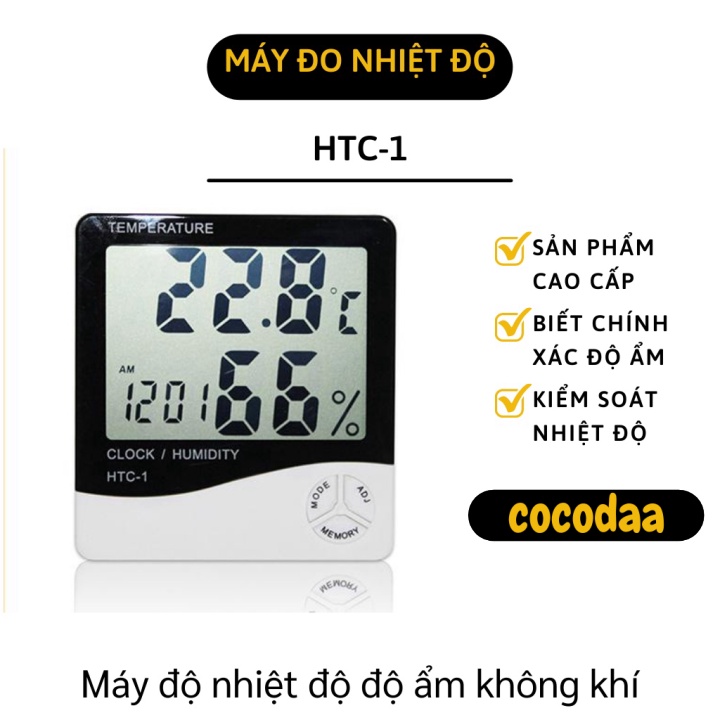 Nhiệt Kế - Máy Đo Nhiệt Độ Độ Ẩm Không Khí Trong Phòng Tích Hợp Đồng Hồ Điện Tử 3361 [FREESHIP]