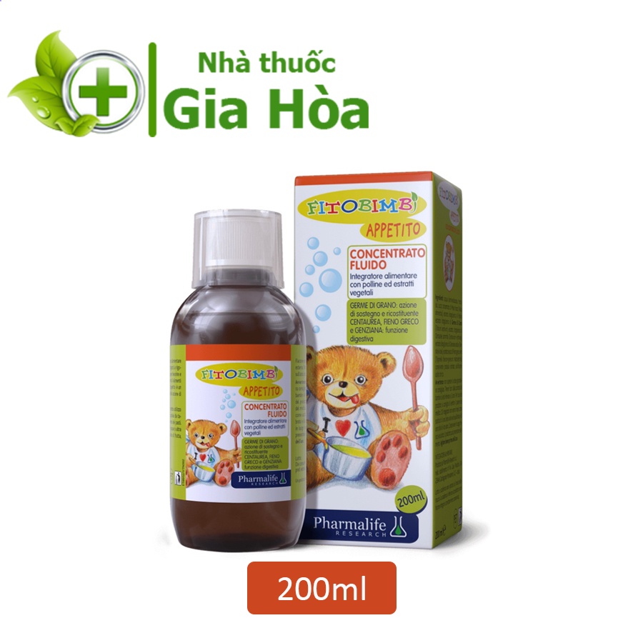 Fitobimbi Appetito - Siro thảo dược trẻ em giúp ăn ngon, tiêu hoá tốt, hấp thu dinh dưỡng hiệu quả, giảm biếng ăn cho bé