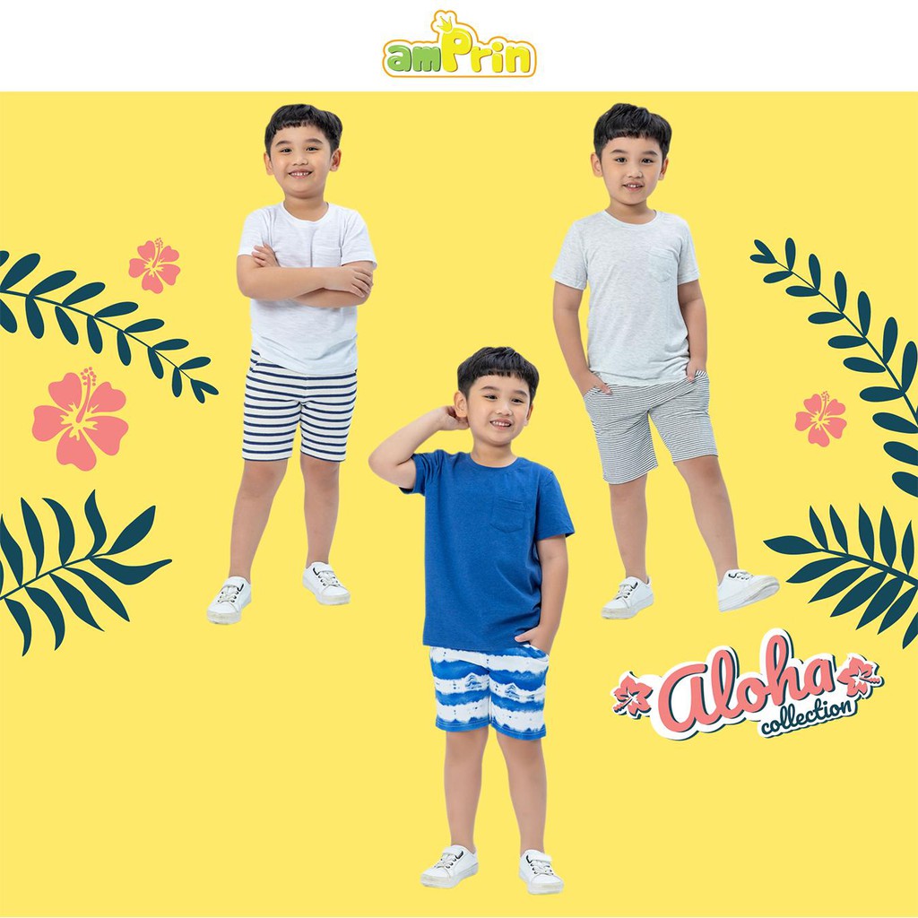 [Mã FARSBRT51 giảm 20K đơn bất kỳ] Quần short thun cotton bé trai AmPrin lưng thun thời trang QT733 - QT734 - QT735