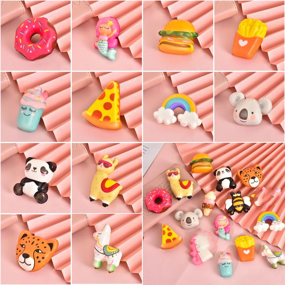 Đồ chơi squishy giảm căng thẳng hình bánh kem cầu vồng đáng yêu cho bé