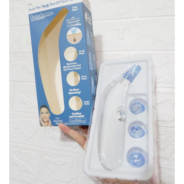 Kho Sỉ Máy Hút Mụn Cầm Tay Derma Suction 2 chế độ kèm 4 đầu Cao Cấp VỎ XANH NHIỀU ĐẦU