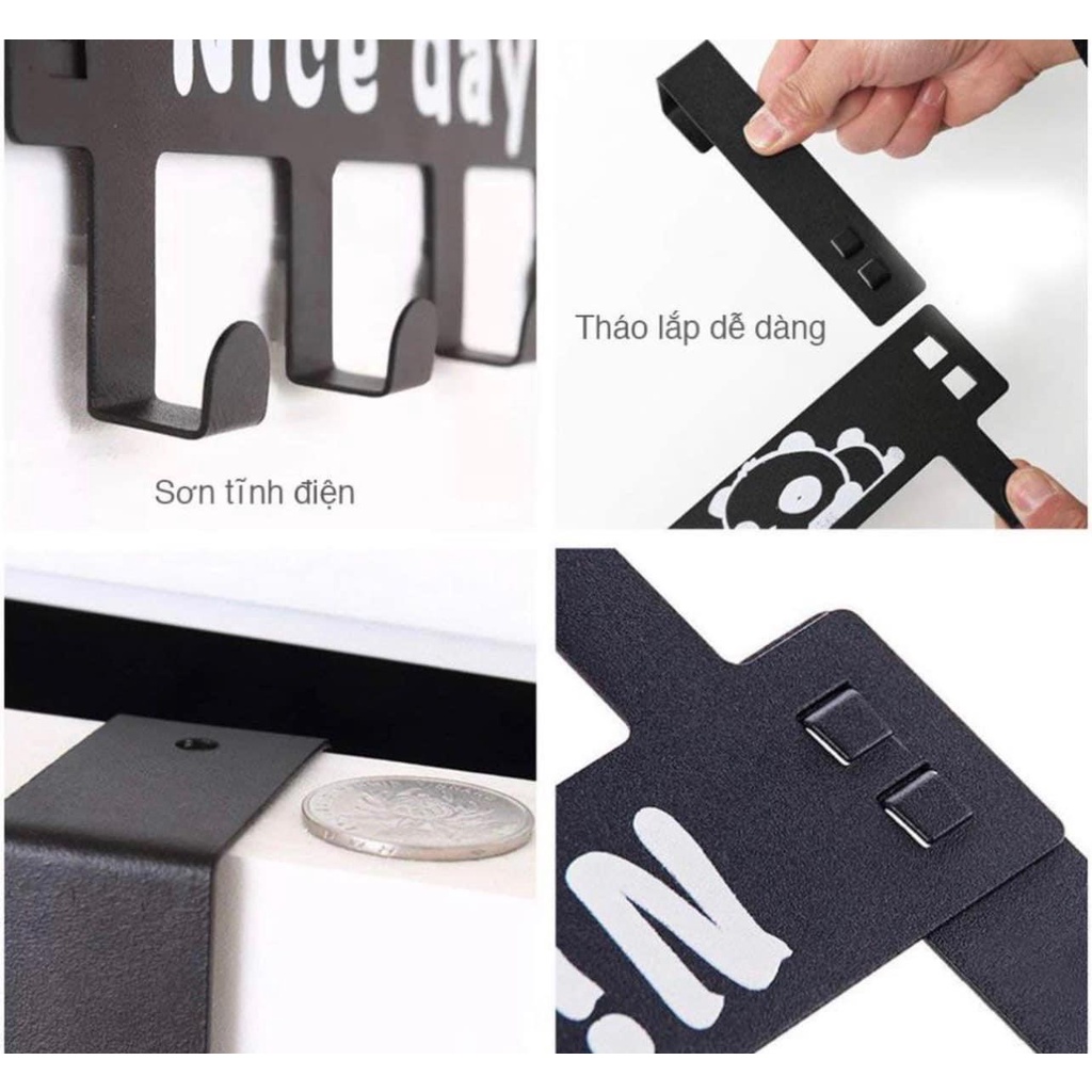 Móc Treo Sau Cửa 6 Móc Nice Day Chất Liệu Hợp Kim Không Gỉ Bền Đẹp, Cho Thời Gian Sử Dụng Lâu Dài