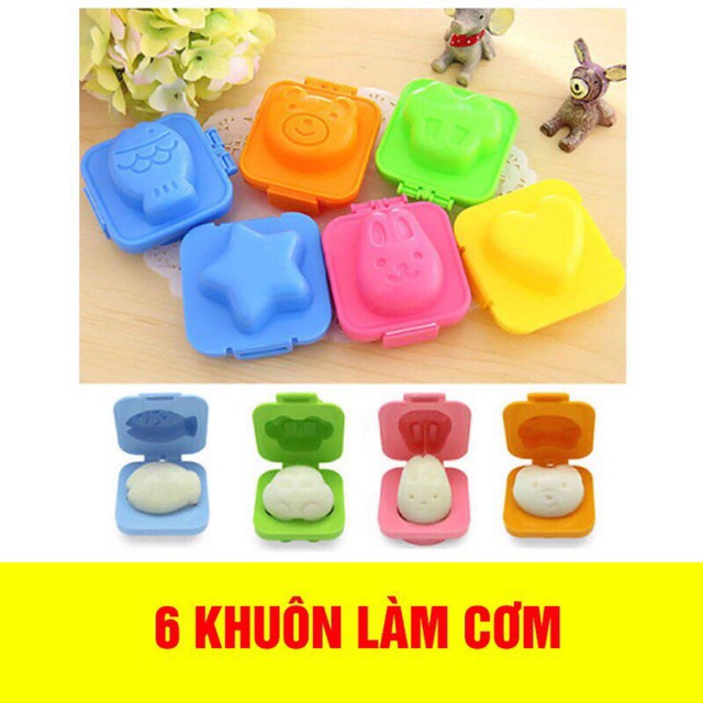 Bộ 6 khuôn làm cơm hình con vật đáng yêu cho bé giúp bé ăn dặm ngon miệng