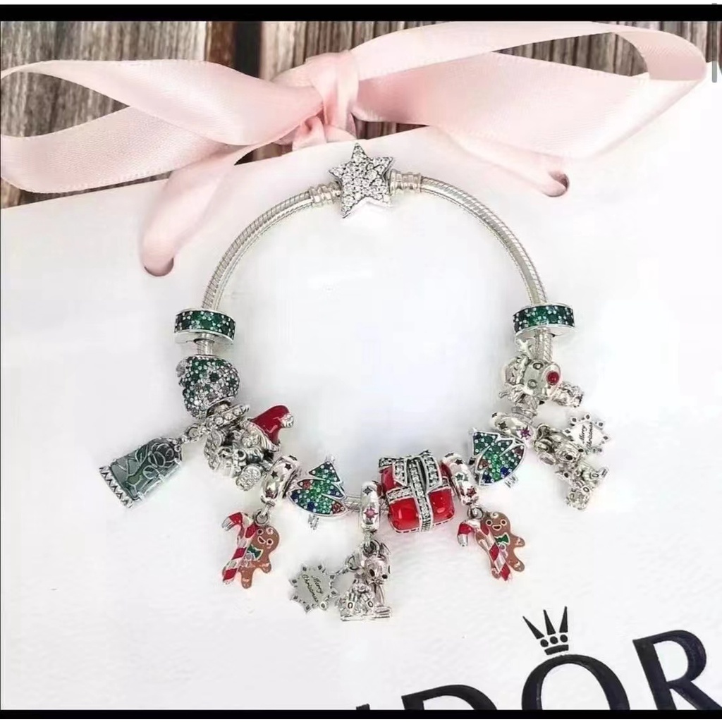 Vòng tay Giáng sinh Hạt đeo tay ông già Noel quyến rũ cho đồ trang sức tự làm