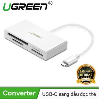 [HOT] Bộ chuyển đổi USB-C sang đầu đọc thẻ nhớ 4 cổng Micro SD/SD/CF/MS UGREEN CM102 40444 - Hàng chính hãng