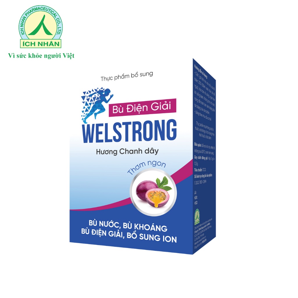 Bù Điện Giải Welstrong Ích Nhân Giúp Bổ Sung Ion, Nước Và Khoáng Giảm Mệt Mỏi Hộp 5 Gói