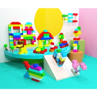 150 chi tiết Đồ Chơi xếp hình lắp ghép cỡ Lego Duplo túi lắp ghép gạch nhựa ABS, made in VN - Sachi kids 006