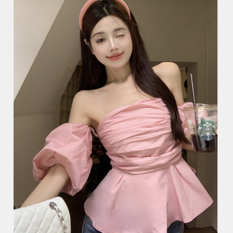 Áo Nữ Trễ Vai Ngắn Tay Thời Trang Quyến Rũ