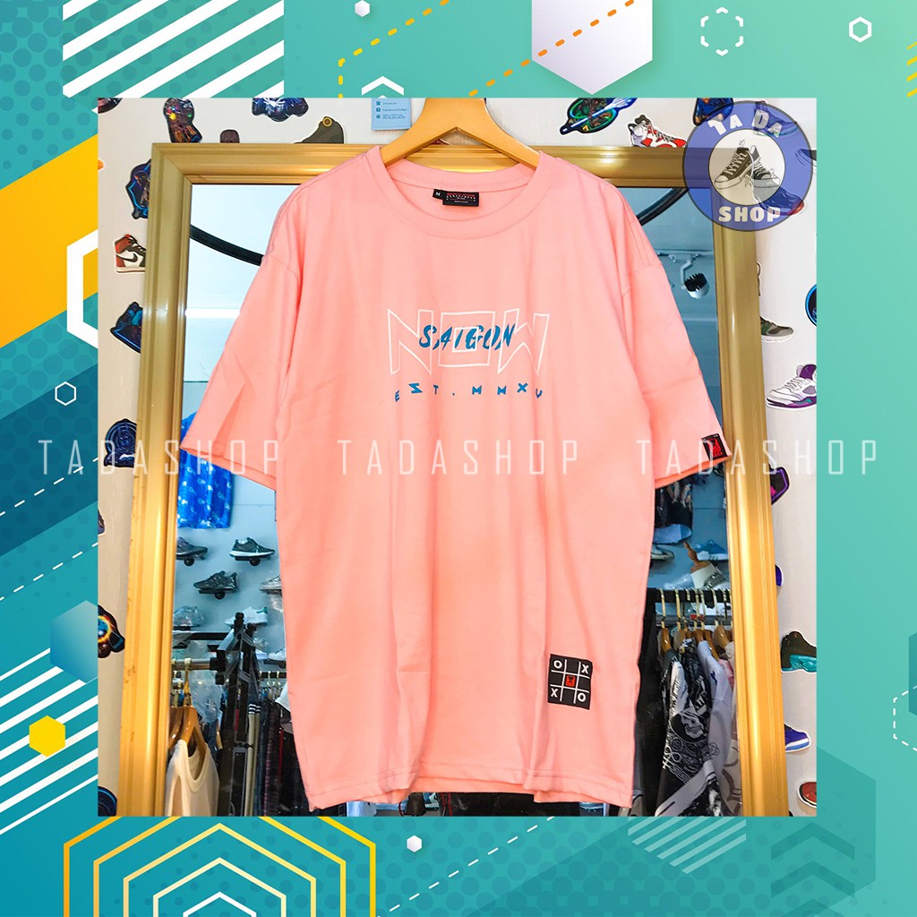 Áo Phông  Hồng oversize Nam Nữ NOWSAIGON ảnh thật