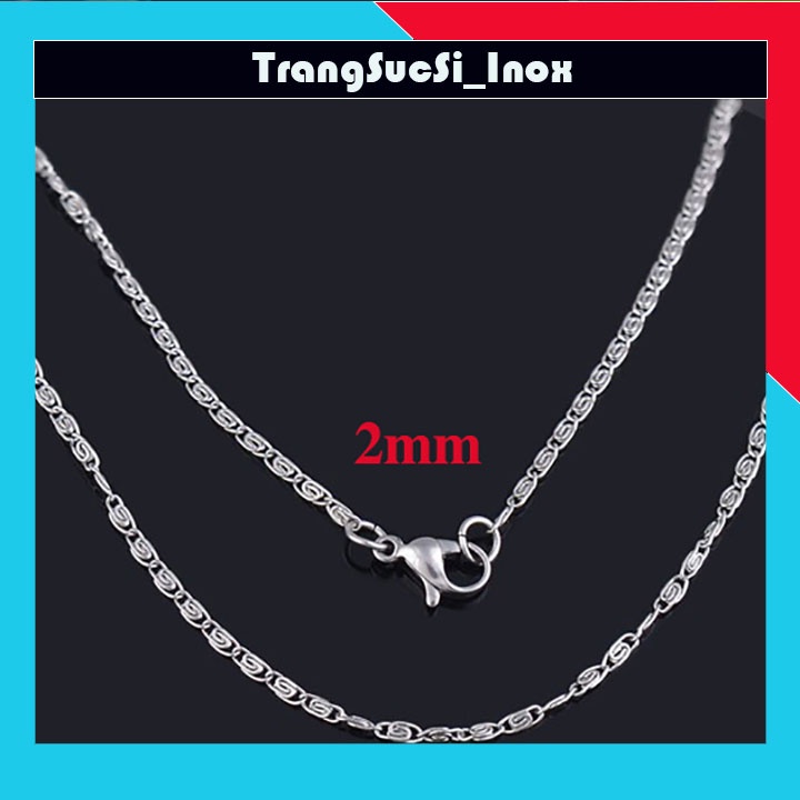 Dây chuyền nữ inox kiểu xoắn ốc 2mm sáng đẹp không đen đem lại vẻ đẹp quyến rũ cho người đeo