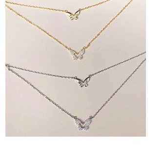 Dây chuyền Bạc ý 925 bươm bướm đôi 2 mặt vòng cổ nữ